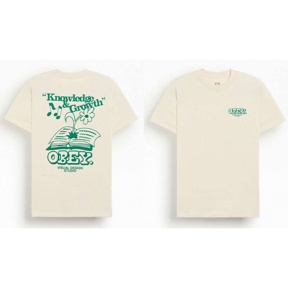New Obey Knowledge and Growth Graphic T Shirt Streetwear Tee, Size XL
